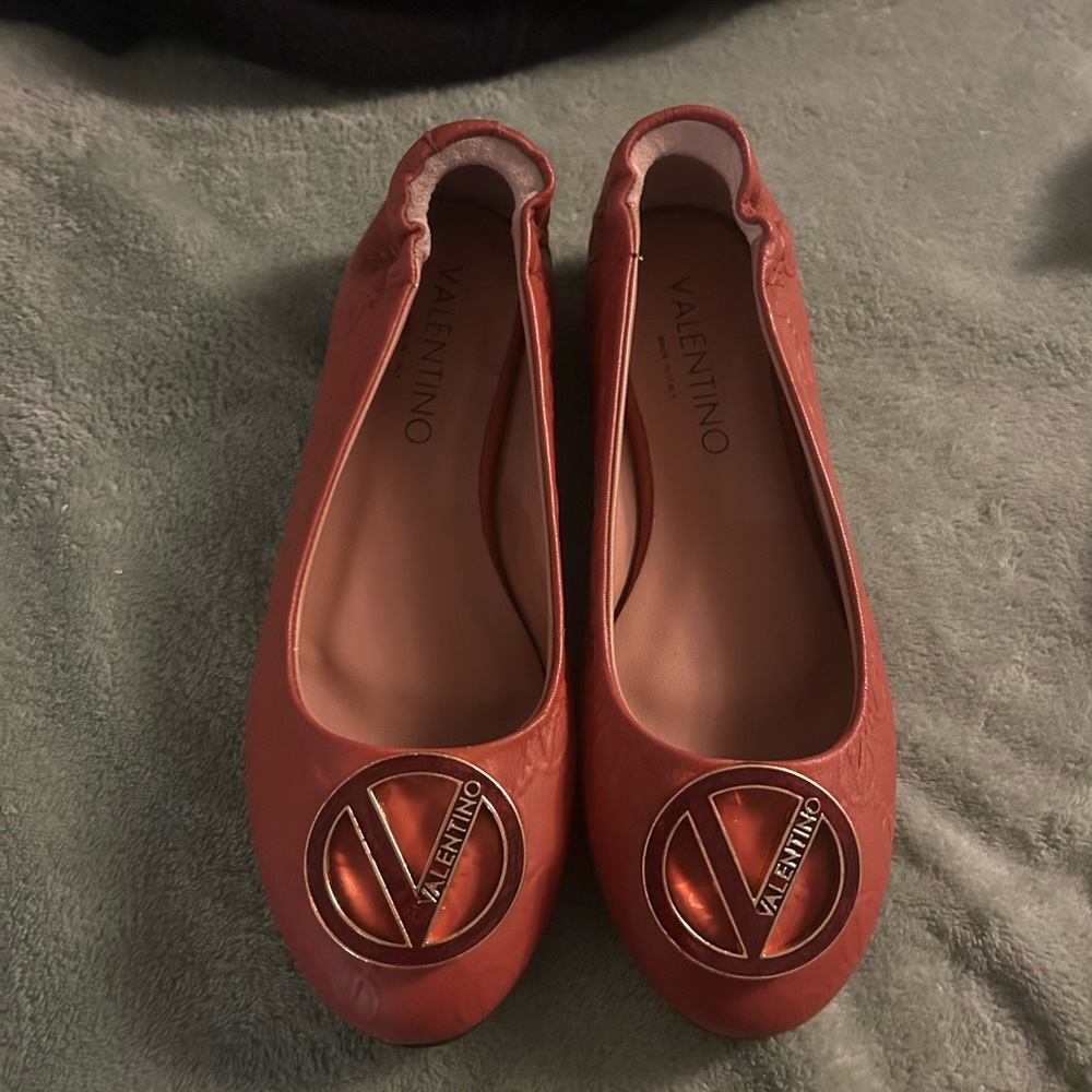 Valentino Women's Red Logo Flats